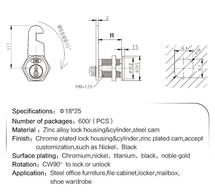 Mailbox Lock File Cabinet Shoe Wardrobe Lock Pin Cam Locker